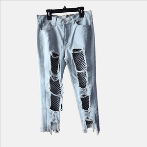 36 Point 5 Ripped Fishnet Jeans Size 5 NWOT